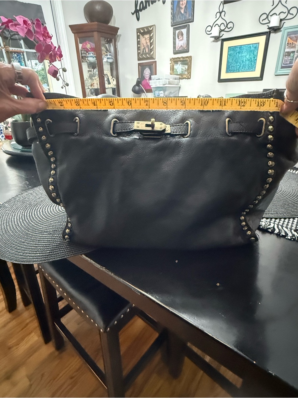 Vilenca of Holland Chocolate Brown Studded Leather Bag - Picture 11 of 11